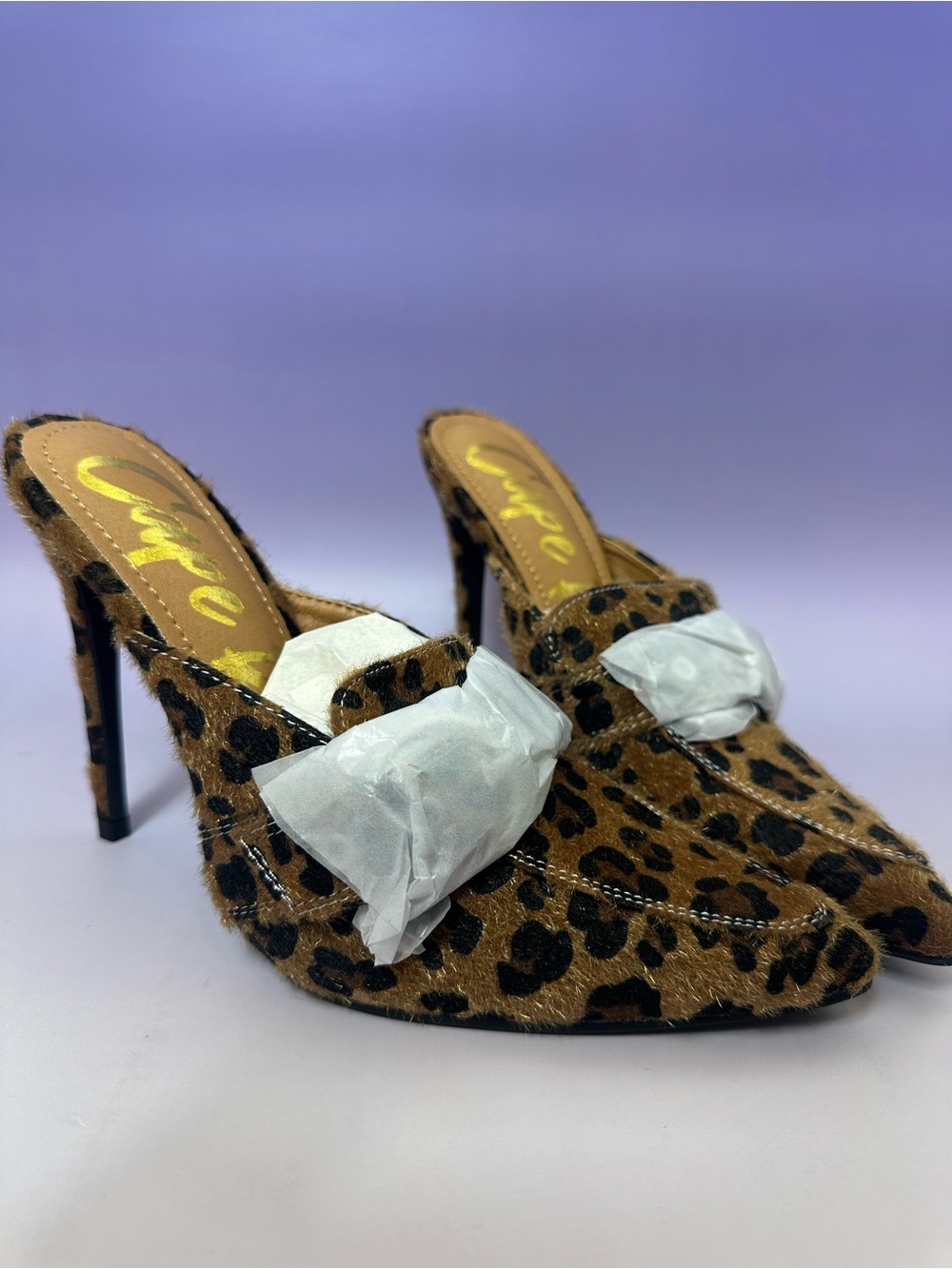 Cape Robbin Brown Leopard Print Pointed Toe Stiletto Mule Heels